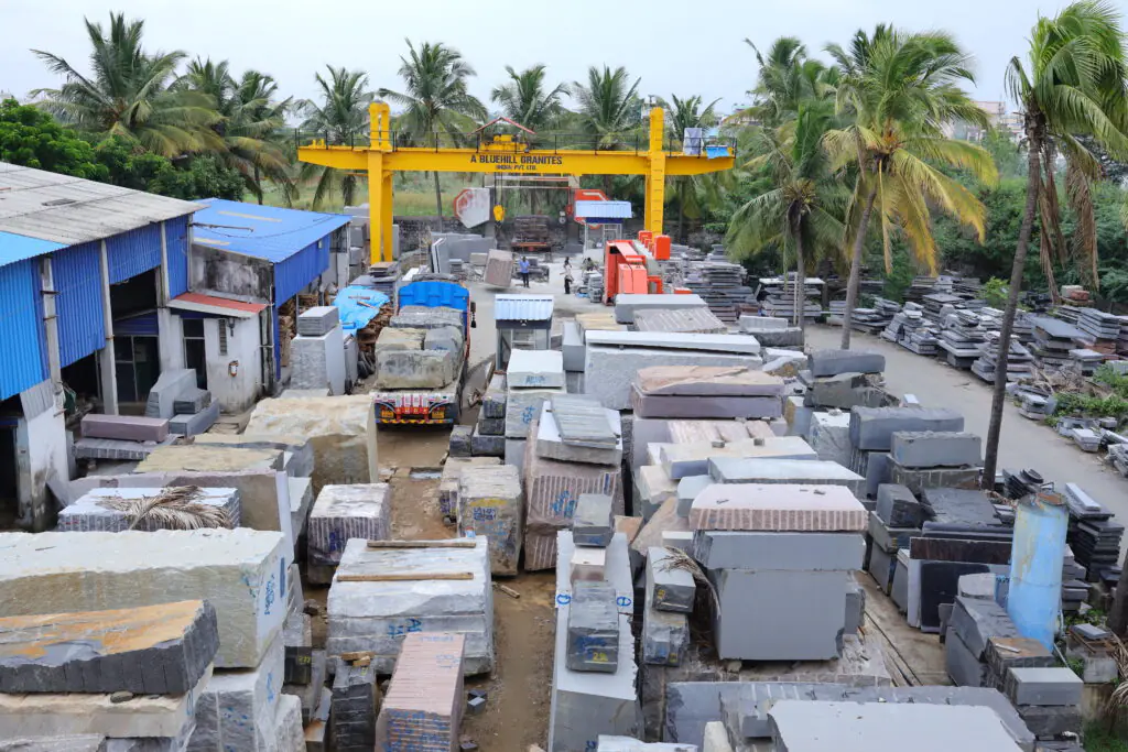 bluehill granite crane 1024x683 Granite monument manufacturing facility in Tamil Nadu, India